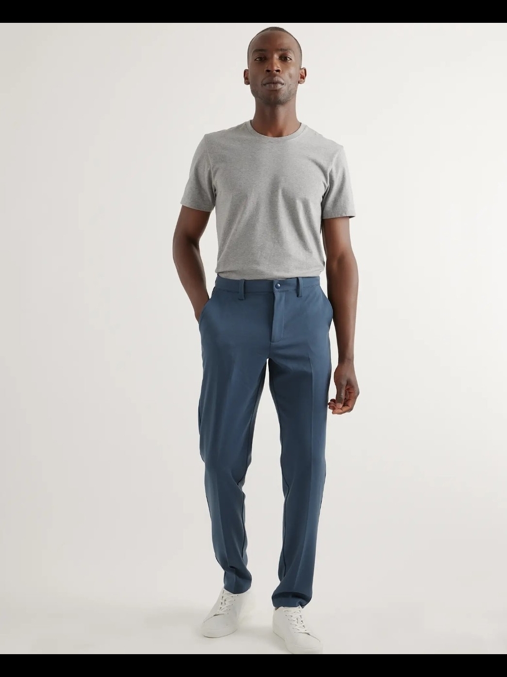 Quince Men's Ultra Stretch 24/7 Smart Chino Ocean Blue Pants 34x34